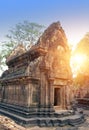 Banteay Srey Temple ruins Xth Century on a sunset, Siem Reap, Cambodia