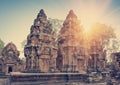 Banteay Srey Temple ruins Xth Century on a sunset, Siem Reap, Cambodia. Toning