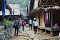 Tourists visit the Baduy traditional village in Lebak, Banten.