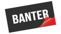 BANTER text on black red sticker stamp
