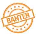 BANTER text written on orange vintage stamp