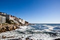 Bantry Bay, water breaks on shore in Cape Town. South Africa