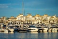 Yachts marina on sunrise in Banus, Marbella, Spain