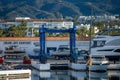 Yachts marina on sunrise in Banus, Marbella, Spain Royalty Free Stock Photo