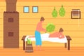 Banya Flat Illustration