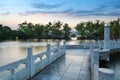Banyan lake at dusk Royalty Free Stock Photo