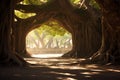 Banyan Tree india symbol with copy space