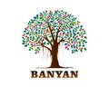 Banyan tree logo vector illustration