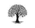 Banyan tree vector with hand drawing style. Royalty Free Stock Photo