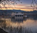 Banyoles Lake Winter Reflection at Dawn Royalty Free Stock Photo