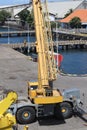 Banyuwangi, May 2022. A port loading and unloading worker is on a truck trailer Royalty Free Stock Photo