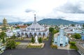 Aerial view Architectural outside Bao Loc Cathedral, Vietnam