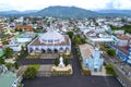 Aerial view Architectural outside Bao Loc Cathedral, Vietnam