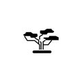 Baobab black icon concept. Baobab flat vector symbol, sign, illustration.