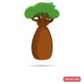 Baobab tree color flat icon for web and mobile design Royalty Free Stock Photo