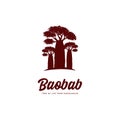 Baobab tree logo, baobab big tree of life from madagascar logo template Royalty Free Stock Photo