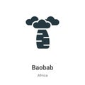 Baobab vector icon on white background. Flat vector baobab icon symbol sign from modern africa collection for mobile concept and