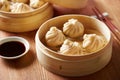 Baozi chinese dumplings on steamer Royalty Free Stock Photo