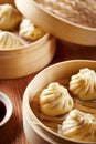 Baozi chinese dumplings on steamer