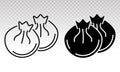 Baozi or jiaozi - Chinese steamed bun line art vector icon for food apps and websites Royalty Free Stock Photo