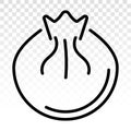 Baozi or jiaozi - Chinese steamed bun line art vector icon for food apps and websites Royalty Free Stock Photo