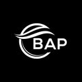 BAP letter logo design on black background. BAP creative circle letter logo concept. BAP letter design