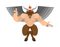Baphomet Demon. Satanic symbol. Satan with goat head. Devil symbol pentagram