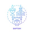 Baptism blue gradient concept icon