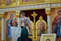 Baptism of a boy in the Orthodox Church
