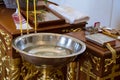 Baptism of a child in the Orthodox Church Royalty Free Stock Photo