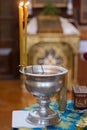 Baptism of a child in the Orthodox Church Royalty Free Stock Photo