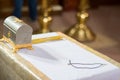 Baptism of a child in the Orthodox Church Royalty Free Stock Photo