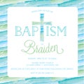 Baptism, Christening Invitation Template - Watercolor Cross, Background