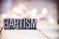 Baptism Concept Vintage Letterpress Type Theme Royalty Free Stock Photo