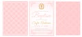 Baptism cute pale pink invitation template card.