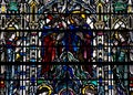 Baptism of Jesus Christ in stained glass Royalty Free Stock Photo