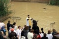 The baptism in the Jordan River, Israel Royalty Free Stock Photo