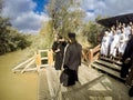 Baptism ritual at Qasr el Yahud near Yericho on the Jordan river Royalty Free Stock Photo