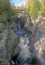 Baptism River flowing into Lake Superior, Tettegouche State Park on Route 61, MN