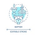 Baptism turquoise concept icon