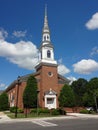 Church with White Steeple in Downtown Cary, North Carolina