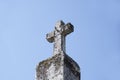 Baptist church steeple cross against blue sky Royalty Free Stock Photo