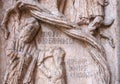Baptistery of Parma: bas-relief detail. Color image