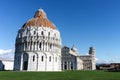 Baptistry, Cathedral and Leaning Tower of Pisa, Pisa, Italy Royalty Free Stock Photo