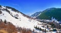 Baqueira Beret in Lerida Catalonia ski spot resort in Aran Valley Royalty Free Stock Photo