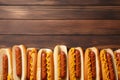 bread dog american sauce food background sausage hot ketchup meat fast. Generative AI. Royalty Free Stock Photo