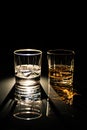 Alcohol bar background scotch beverage whiskey brandy rum liquid brown drink whisky Royalty Free Stock Photo