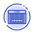 Bar, Barcode, Code, Shopping Blue Dotted Line Line Icon