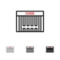 Bar, Barcode, Code, Shopping Bold and thin black line icon set