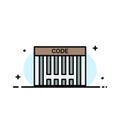 Bar, Barcode, Code, Shopping  Business Flat Line Filled Icon Vector Banner Template Royalty Free Stock Photo